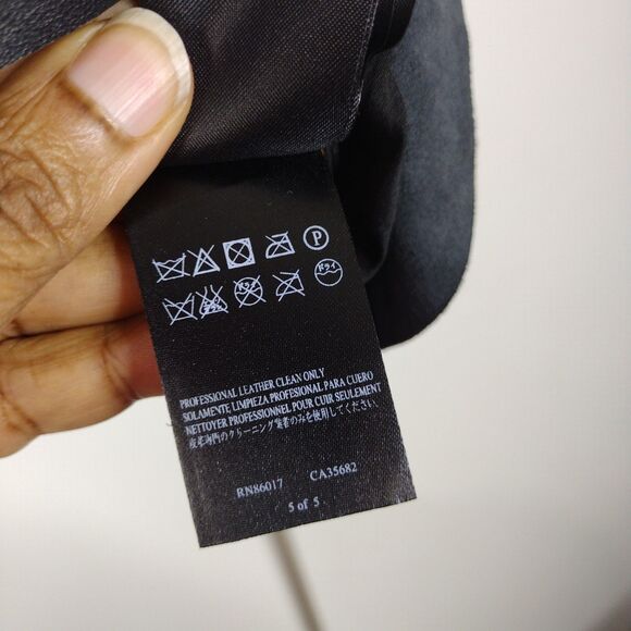 Bebe Genuine Leather Peplum Spaghetti Strap Biker Top Womens XS Black Soft - Picture 8 of 10